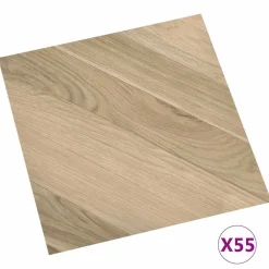 vidaXL Materiales De Construcción-Tableros de Suelo 55 pcs Marrón 5,11 m² PVC
