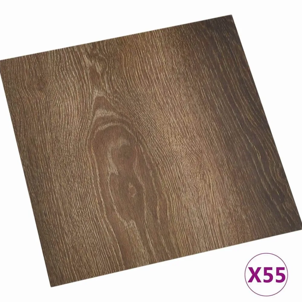 vidaXL Materiales De Construcción-Tableros de Suelo 55 pcs Marrón 5,11 m² PVC