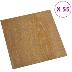 vidaXL Materiales De Construcción-Tableros de Suelo 55 pcs Marrón 5,11 m² PVC