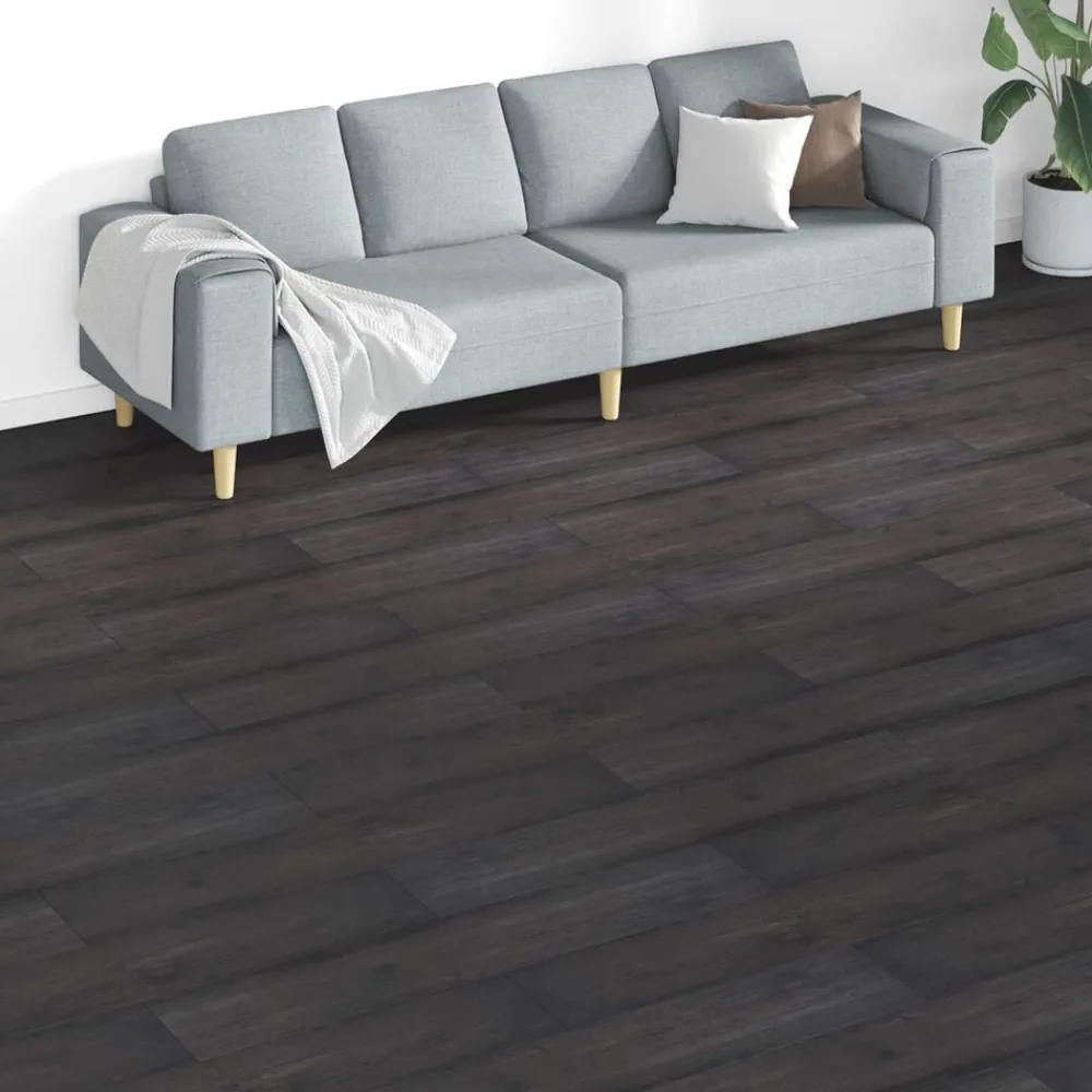 vidaXL Tableros de Suelo 18 pcs Gris oscuro 5,26 m² PVC Roble Gris Oscuro Discount