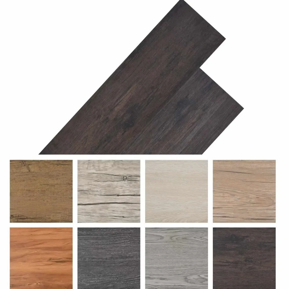 vidaXL Tableros de Suelo 18 pcs Gris oscuro 5,26 m² PVC Roble Gris Oscuro Discount