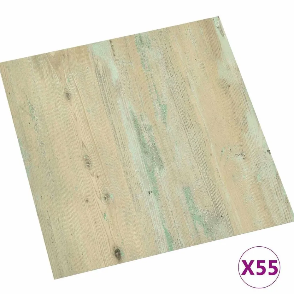 vidaXL Materiales De Construcción-Tableros de Suelo 55 pcs Marrón Claro 5,11 m² PVC