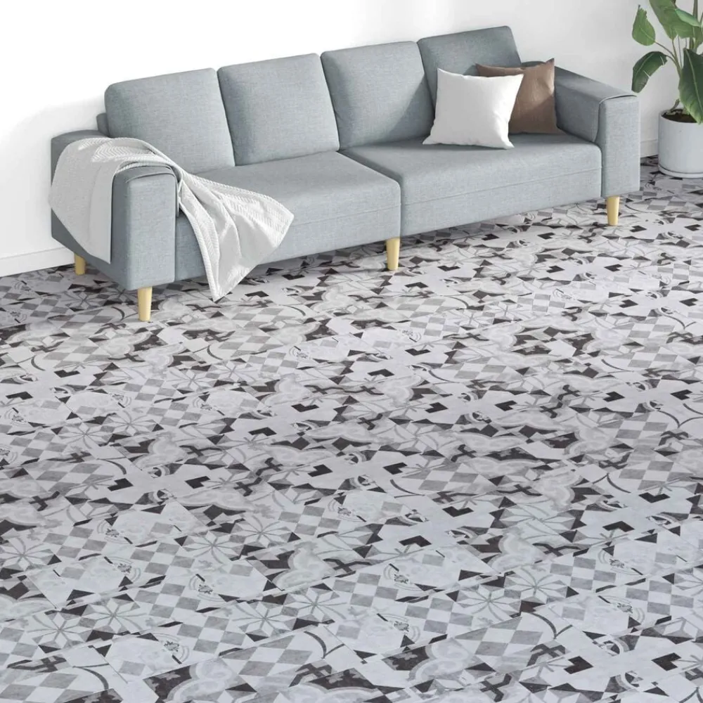 vidaXL Materiales De Construcción-Tableros de Suelo 18 pcs Gris 5,26 m² PVC