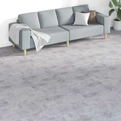 vidaXL Tableros de Suelo 18 pcs Gris 5,26 m² PVC Gris cemento Clearance