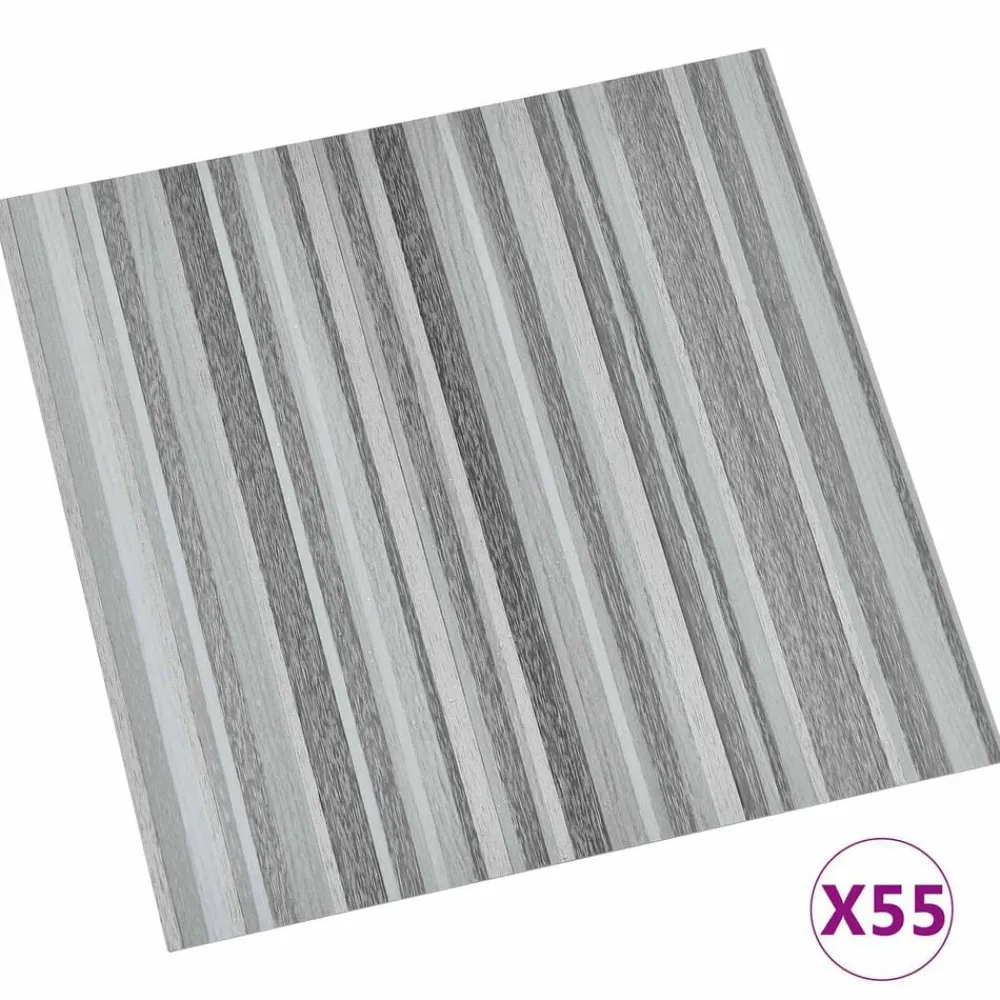 vidaXL Tableros de Suelo 55 pcs Gris Claro 5,11 m² PVC Rayas