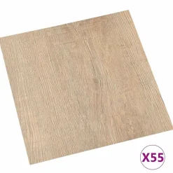 vidaXL Tableros de Suelo 55 pcs Marrón 5,11 m² PVC Clearance