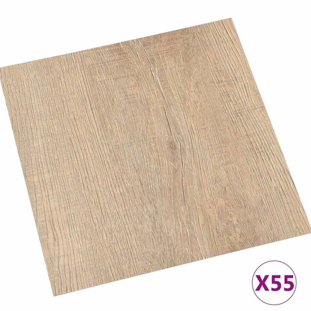vidaXL Tableros de Suelo 55 pcs Marrón 5,11 m² PVC Clearance