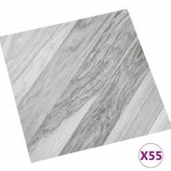vidaXL Materiales De Construcción-Tableros de Suelo 55 pcs Gris 5,11 m² PVC