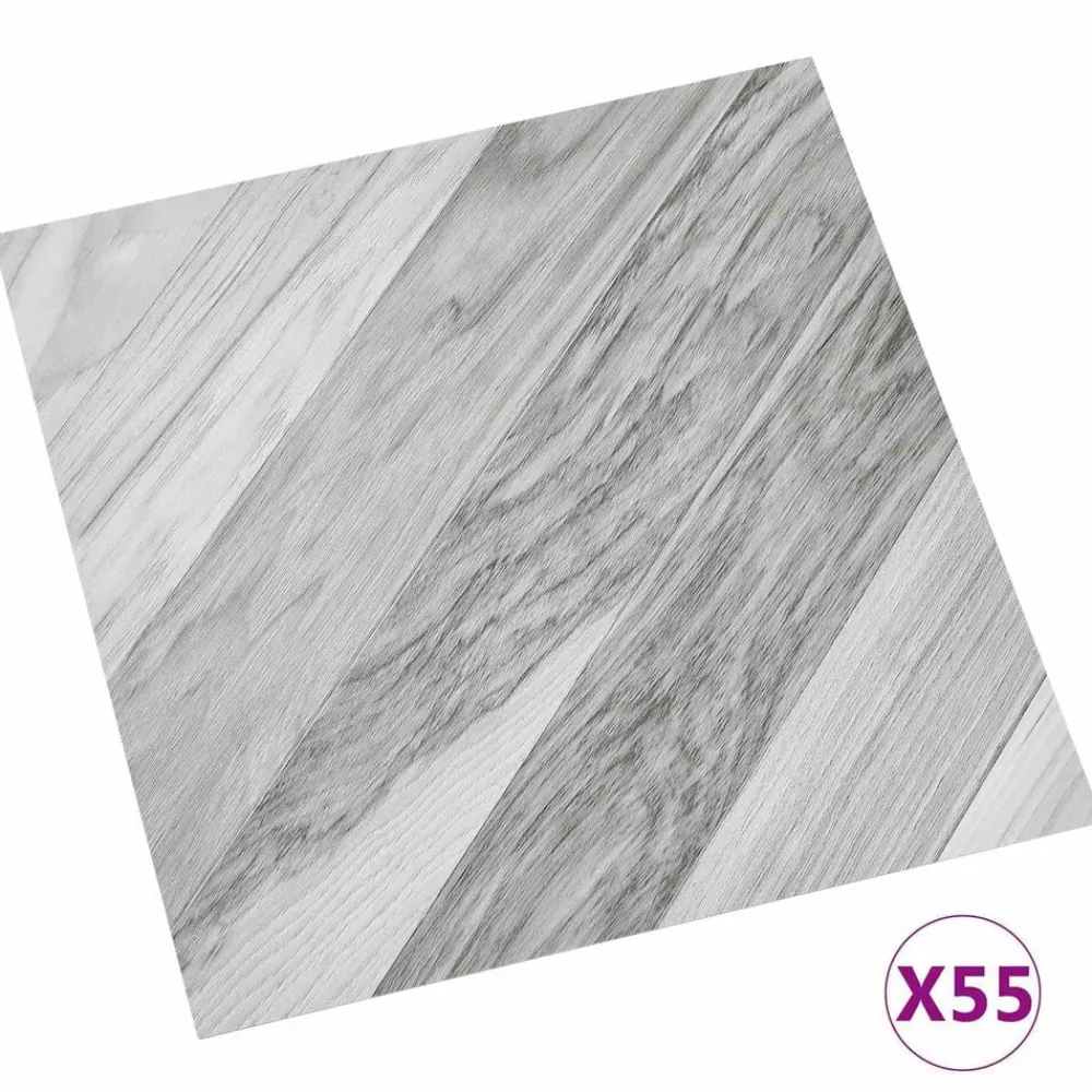 vidaXL Materiales De Construcción-Tableros de Suelo 55 pcs Gris 5,11 m² PVC