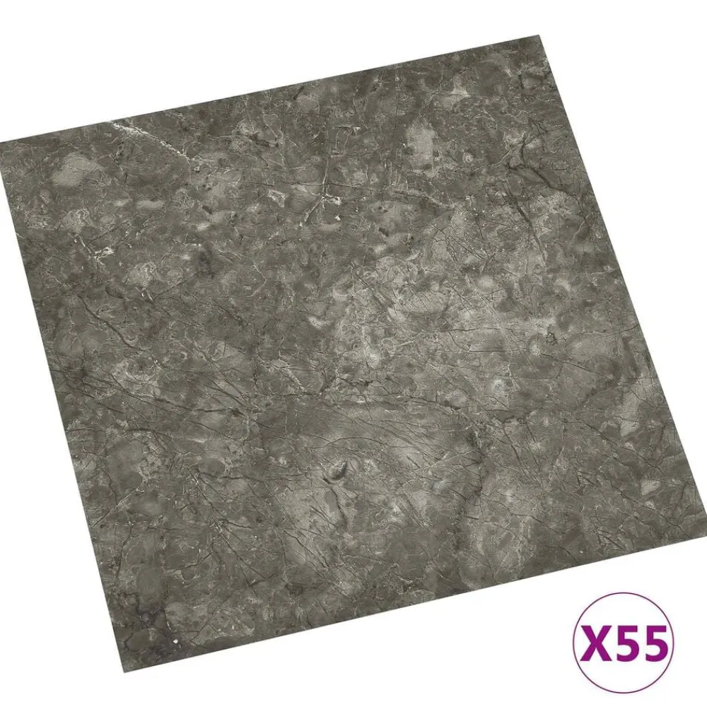 vidaXL Tableros de Suelo 55 pcs Gris 5,11 m² PVC Gris y