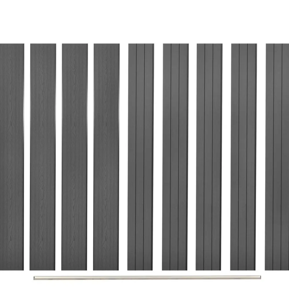 vidaXL Tableros de valla de repuesto 9 uds WPC 170 cm Gris Sale