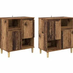 vidaXL Tableros Lateral 2 pcs 60 x 35 x 70 cm Madera vieja Outlet