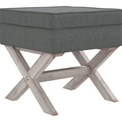 vidaXL Taburete con almacenaje tela oscuro 45x45x49 cm Gris New