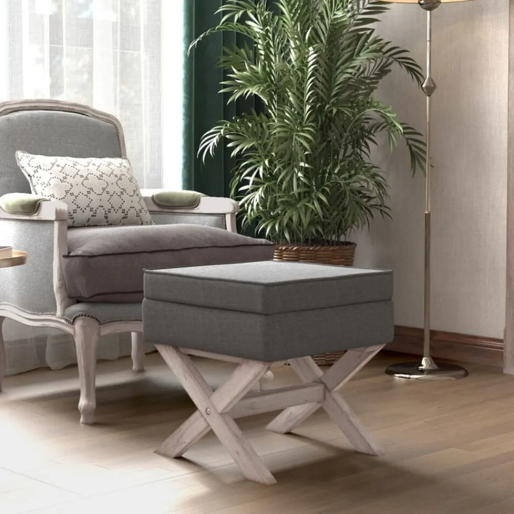 vidaXL Taburete con almacenaje tela oscuro 45x45x49 cm Gris New