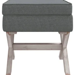 vidaXL Taburete con almacenaje tela oscuro 45x45x49 cm Gris New