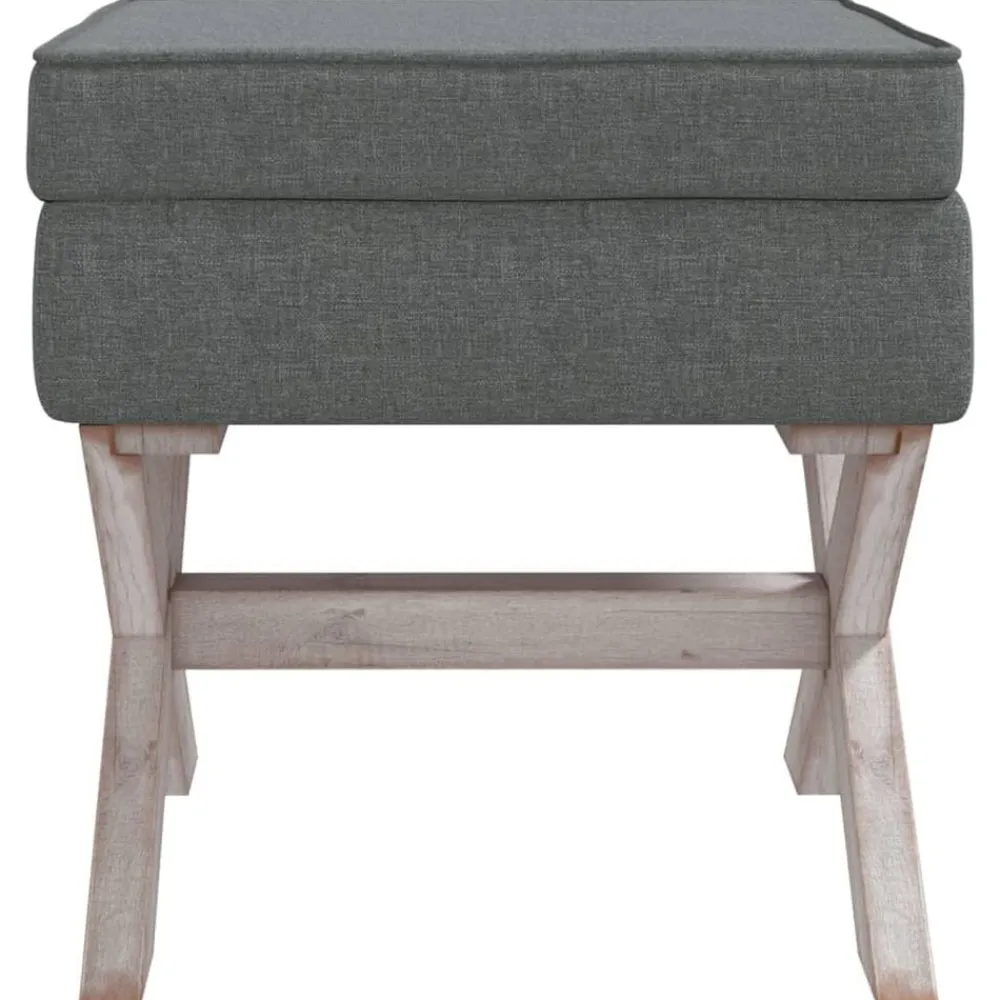 vidaXL Taburete con almacenaje tela oscuro 45x45x49 cm Gris New