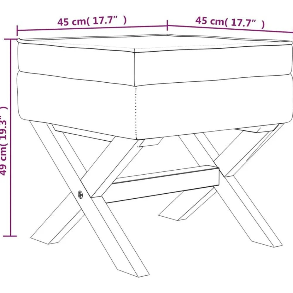 vidaXL Taburete con almacenaje tela oscuro 45x45x49 cm Gris New