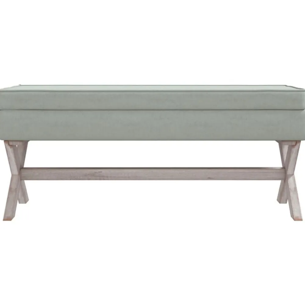 vidaXL Taburete con almacenaje terciopelo 110x45x49 cm Gris claro Sale