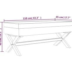 vidaXL Taburete con almacenaje terciopelo 110x45x49 cm Gris claro Sale