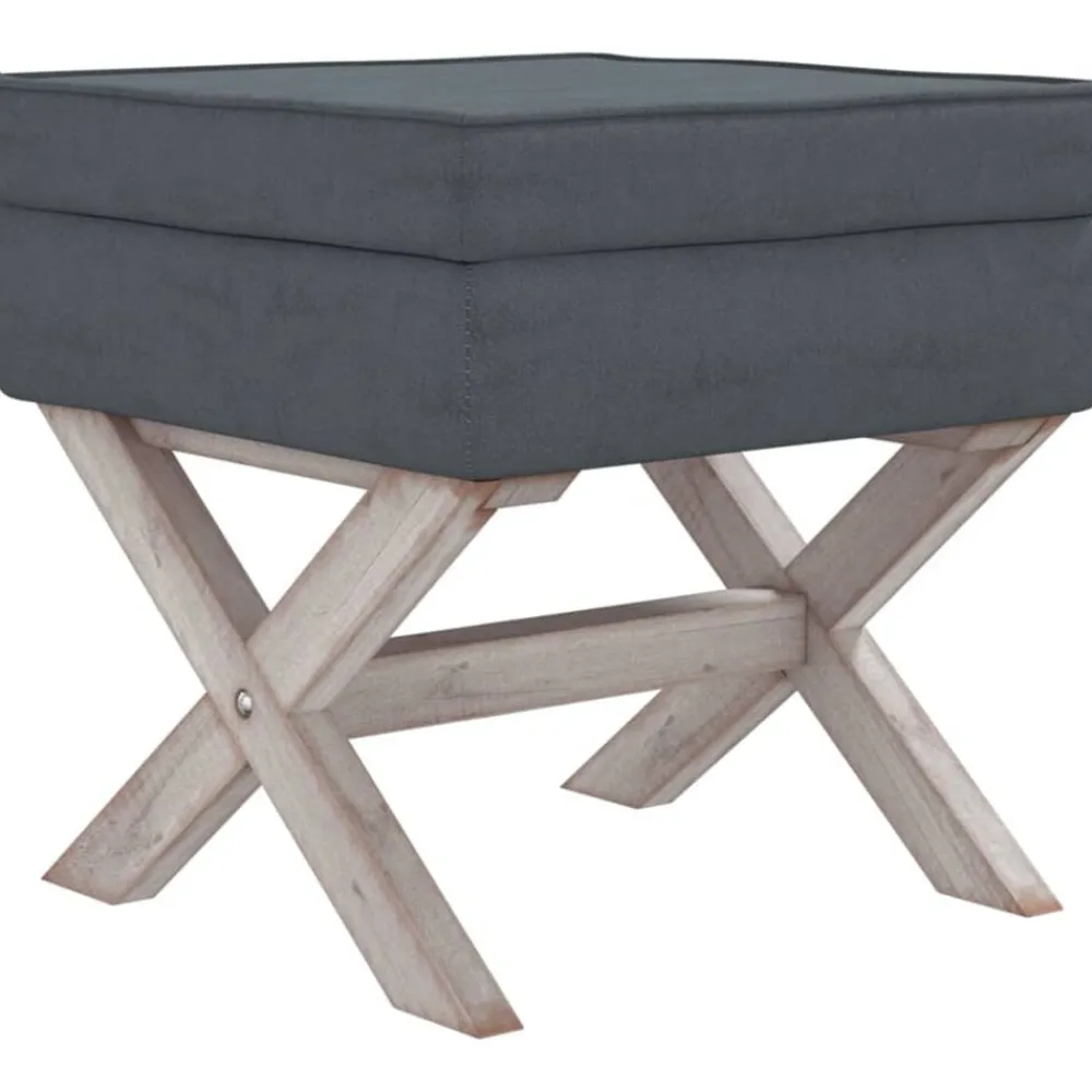 vidaXL Taburete con almacenaje terciopelo 45x45x49 cm Gris oscuro New