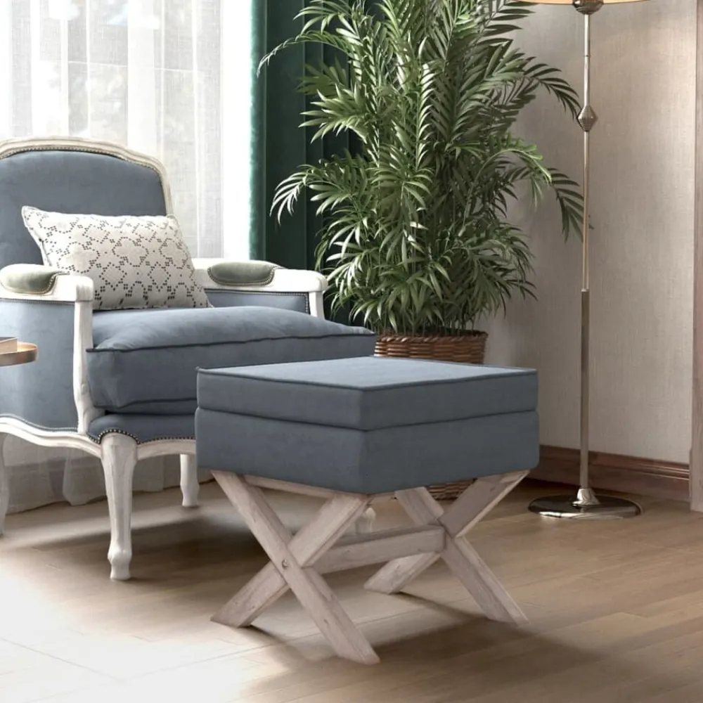 vidaXL Taburete con almacenaje terciopelo 45x45x49 cm Gris oscuro New