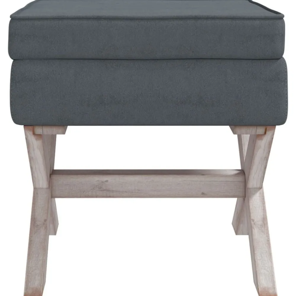 vidaXL Taburete con almacenaje terciopelo 45x45x49 cm Gris oscuro New