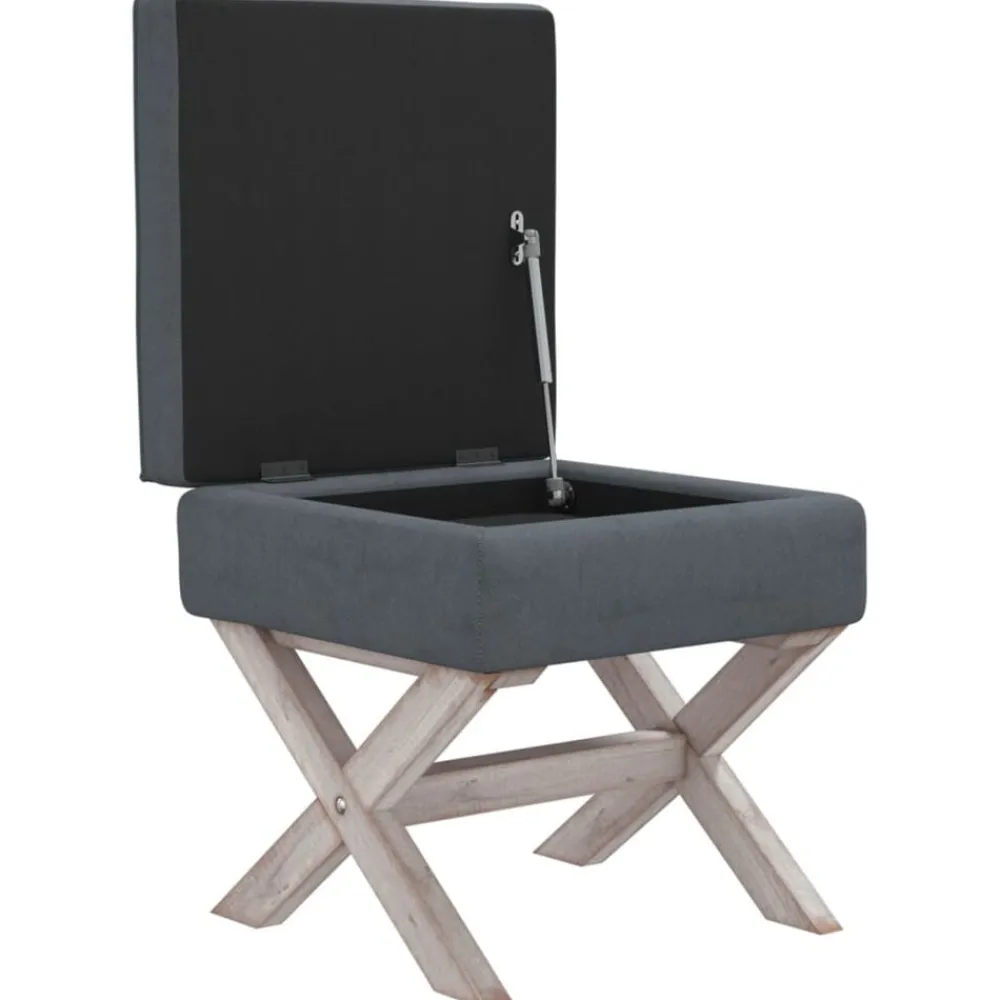 vidaXL Taburete con almacenaje terciopelo 45x45x49 cm Gris oscuro New