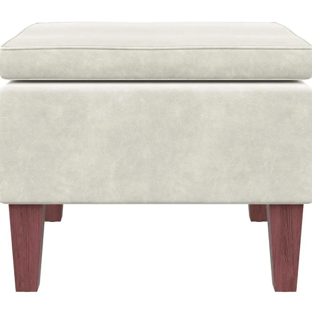 vidaXL Taburete con patas de madera terciopelo Crema Best