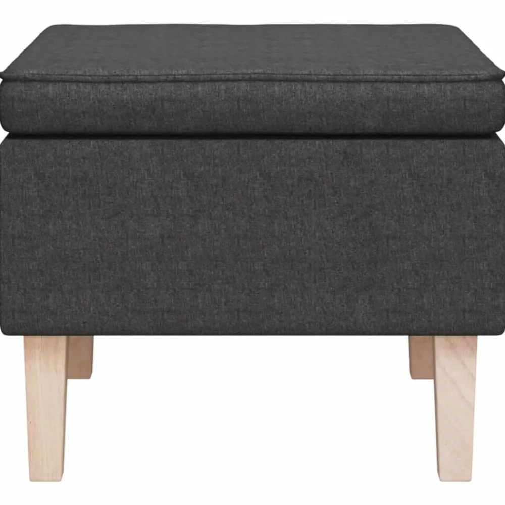 vidaXL Taburete con patas de madera tapizado tejido Gris oscuro Best