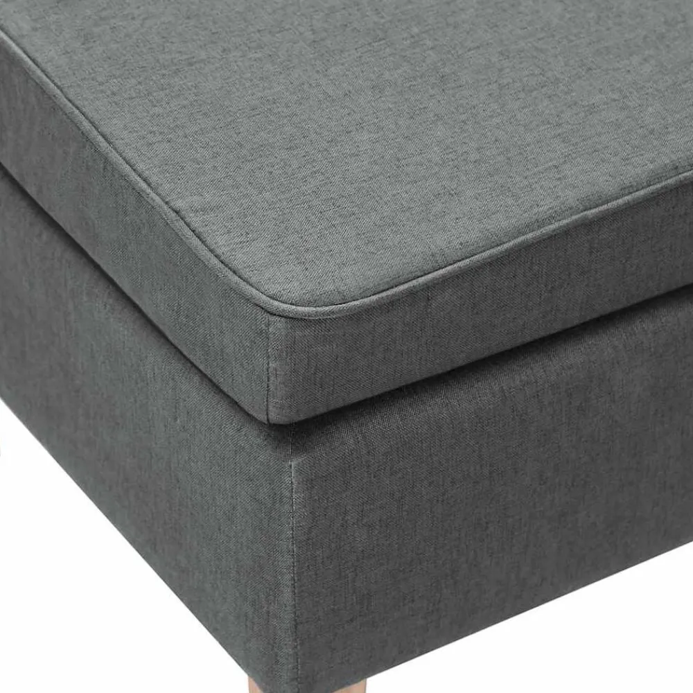 vidaXL Taburete con patas de madera tapizado tejido Gris oscuro Best