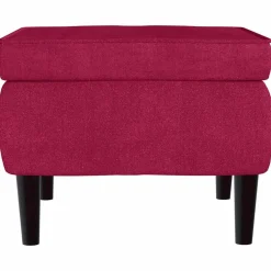 vidaXL Sillas-Taburete con patas de madera terciopelo rojo tinto
