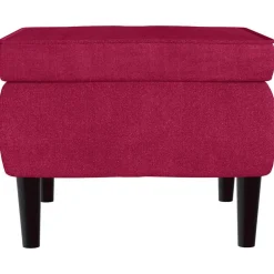 vidaXL Sillas-Taburete con patas de madera terciopelo rojo tinto