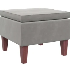vidaXL Taburete con patas de madera terciopelo Gris claro Best