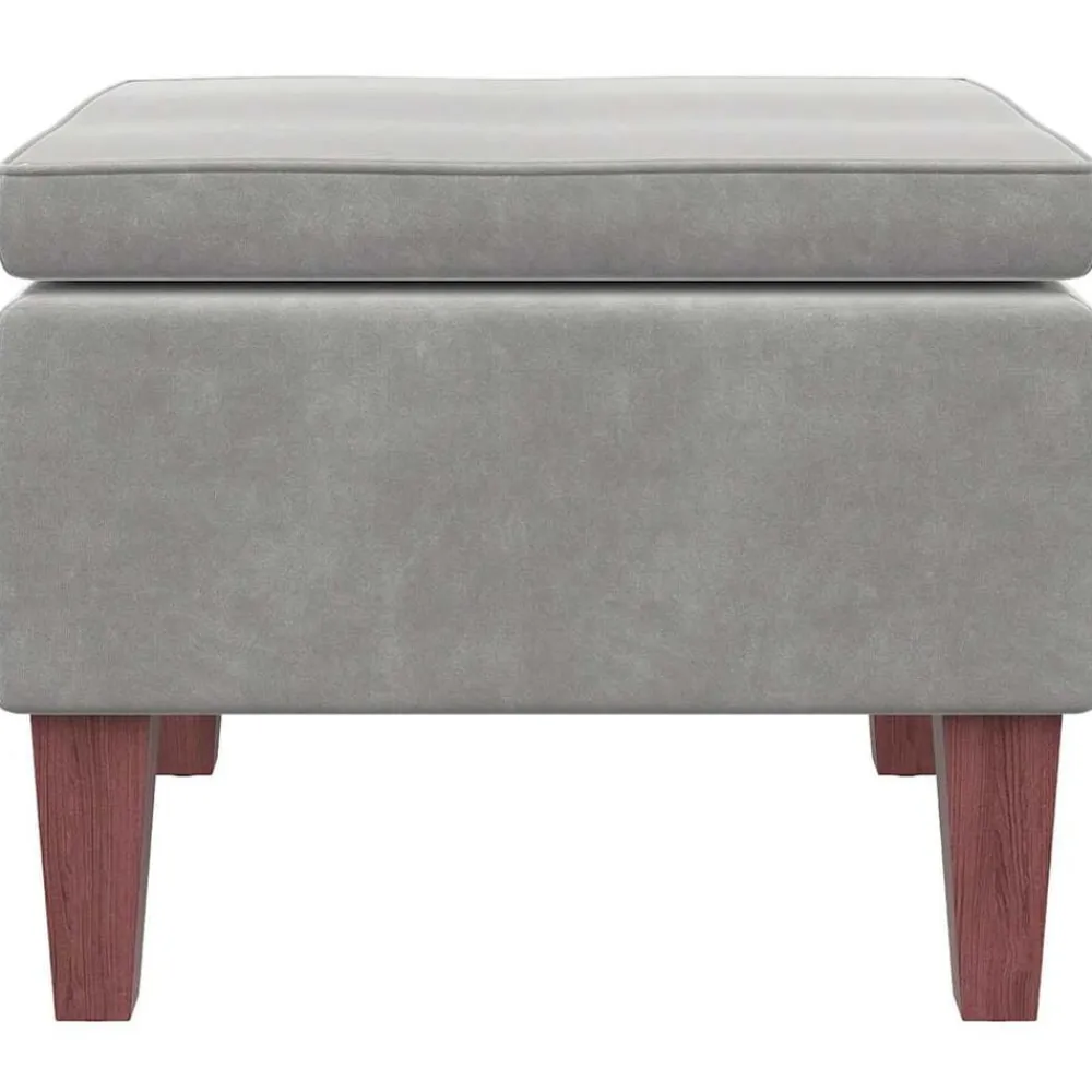 vidaXL Taburete con patas de madera terciopelo Gris claro Best
