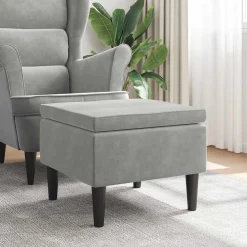 vidaXL Sillas-Taburete con patas de madera y terciopelo