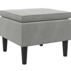 vidaXL Sillas-Taburete con patas de madera y terciopelo