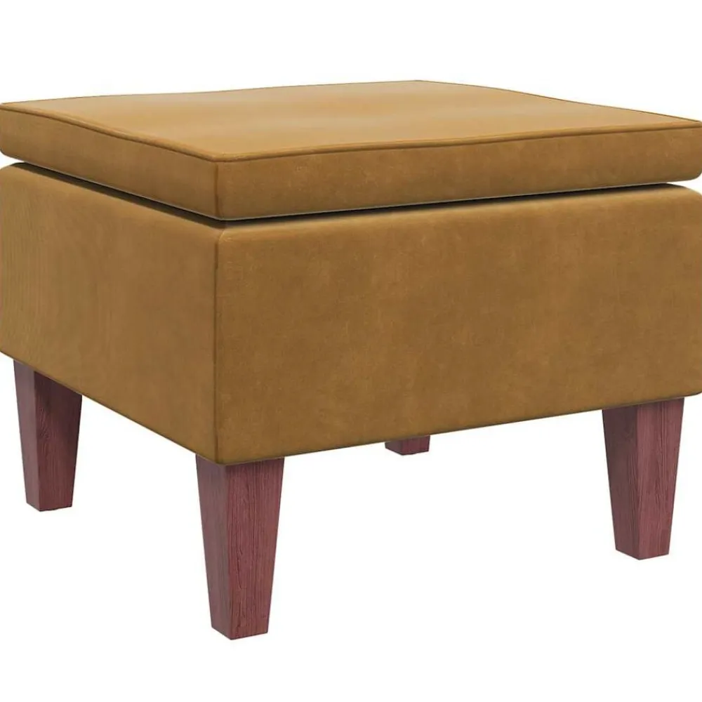 vidaXL Sillas-Taburete con patas de madera terciopelo marrón