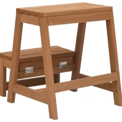 vidaXL Taburete con peldaños plegable madera maciza de abeto Outlet