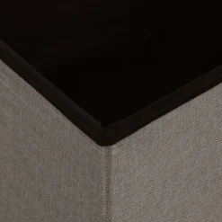 vidaXL Sillas-Taburete de almacenaje plegable 2 uds lino sintético gris taupe