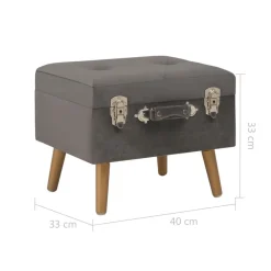 vidaXL Bancos-Taburete de almacenamiento de terciopelo 40 cm