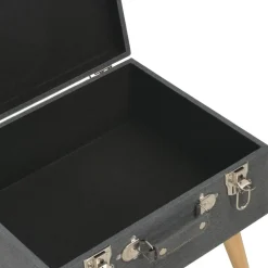 vidaXL Taburete de almacenamiento 40 cm oscuro de tela Gris New