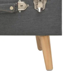 vidaXL Taburete de almacenamiento 40 cm oscuro de tela Gris New