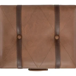 vidaXL Bancos-Taburete de almacenamiento 40 cm marrón cuero sintético