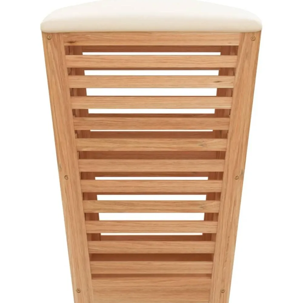 vidaXL Productos Del Hogar-Taburete de baño madera maciza de nogal 40,5x40,5x56 cm