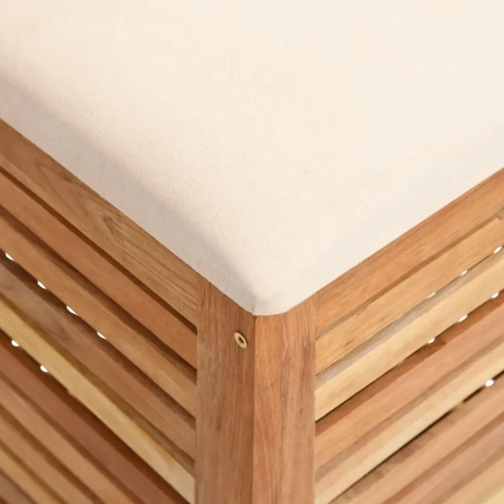 vidaXL Productos Del Hogar-Taburete de baño madera maciza de nogal 40,5x40,5x56 cm