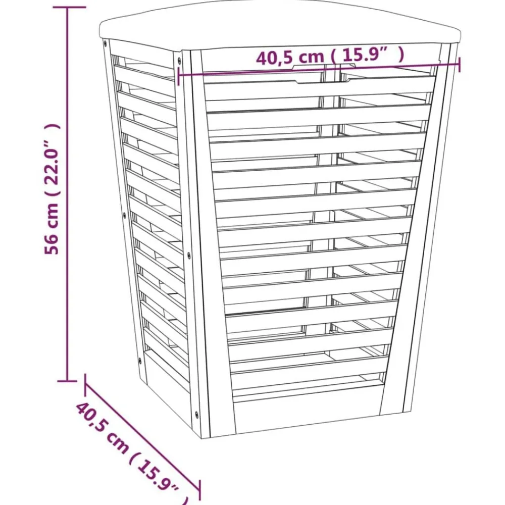 vidaXL Productos Del Hogar-Taburete de baño madera maciza de nogal 40,5x40,5x56 cm
