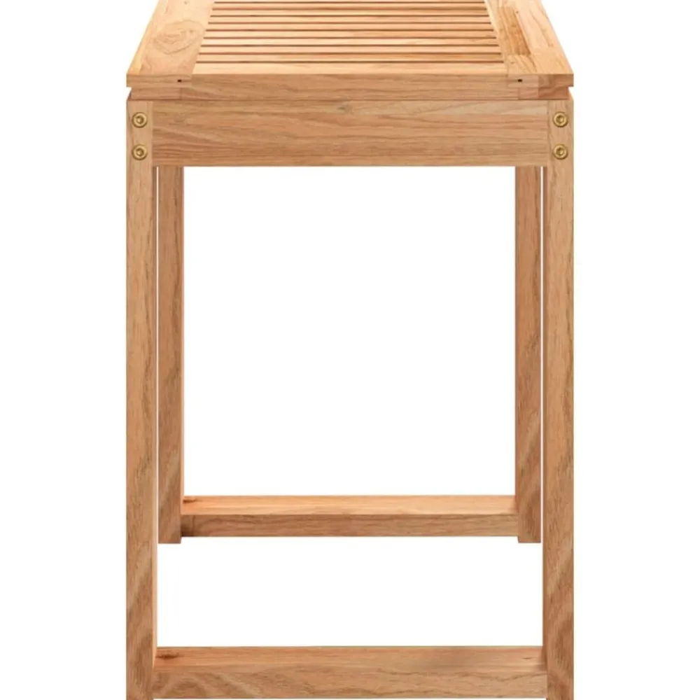 vidaXL Taburete de baño madera maciza nogal 40x30x46 cm Outlet