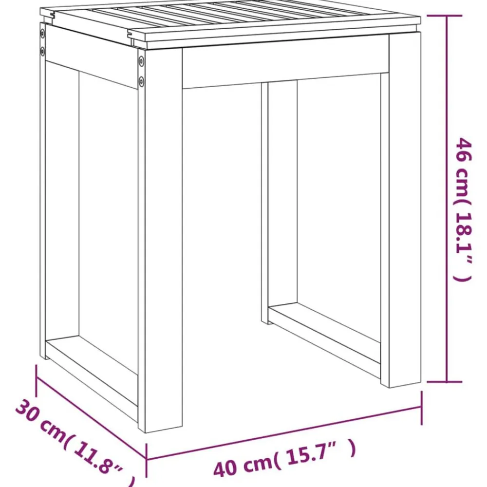 vidaXL Taburete de baño madera maciza nogal 40x30x46 cm Outlet