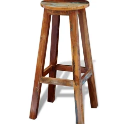 vidaXL Sillas-Taburete de bar madera maciza reciclada