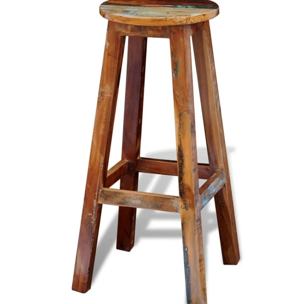 vidaXL Sillas-Taburete de bar madera maciza reciclada
